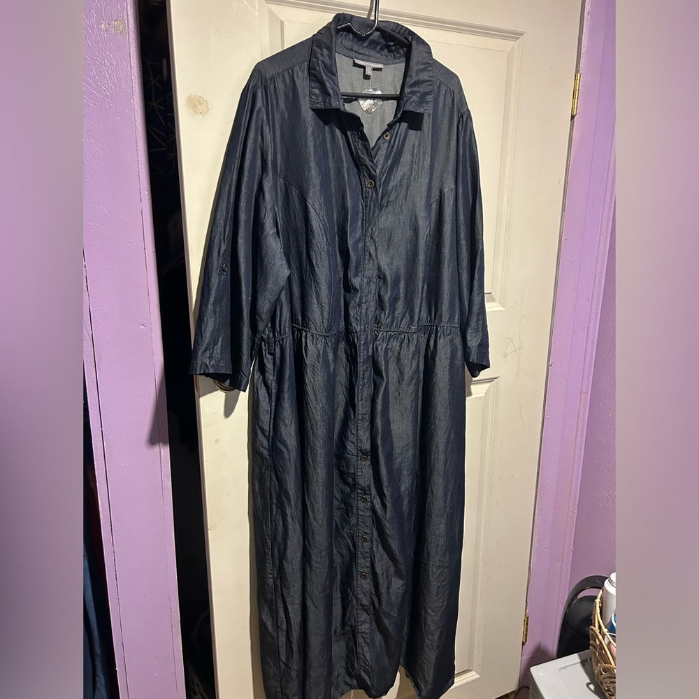 Plus size light weight jean maxi dress